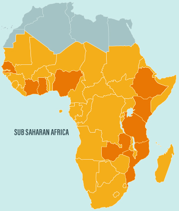 Map of Sub Saharan Africa that show where are our climate smart, inclusive investments